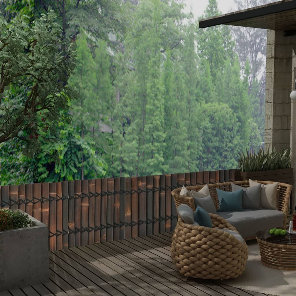 Garden Fence Panel Bamboo 170x50 cm Dark Brown